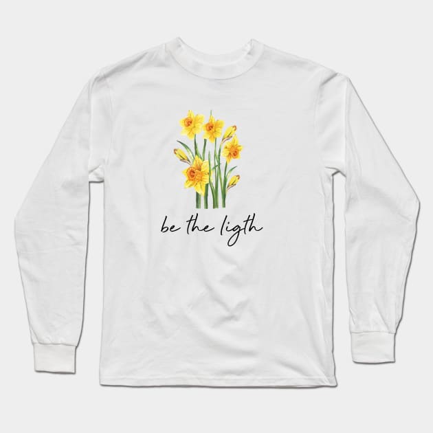 Be the light yellow narcissus in watercolor Long Sleeve T-Shirt by LatiendadeAryam